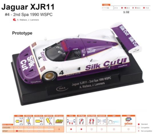 Jaguar XJR11 Nr. 4 Spa 1990 Slotcars von Slot it ca62a